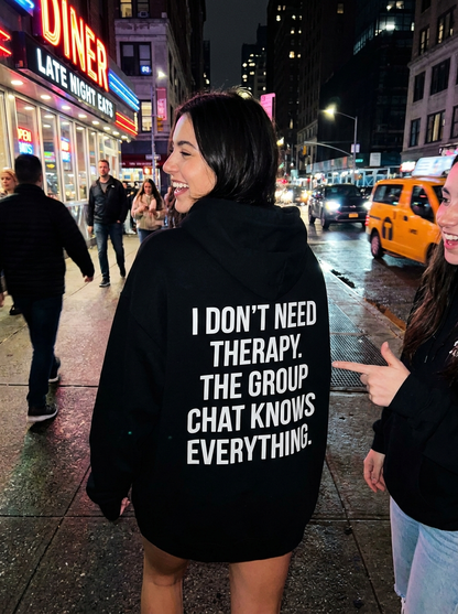 Group chat hoodie night street back print