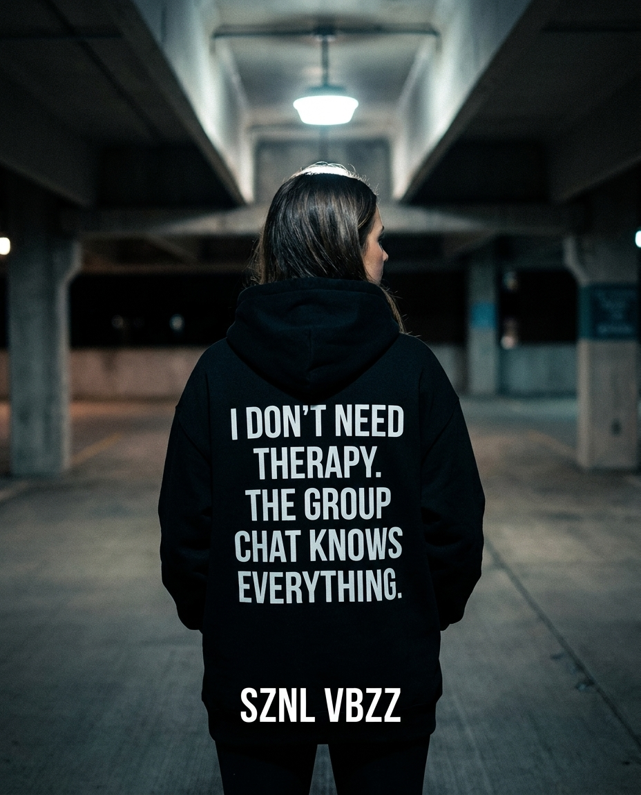 SV Statements Group Chat hoodie — night editorial