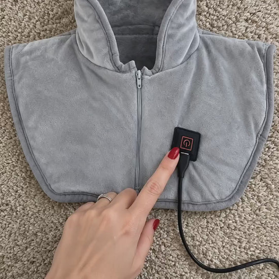Heated neck and shoulder wrap flat lay video