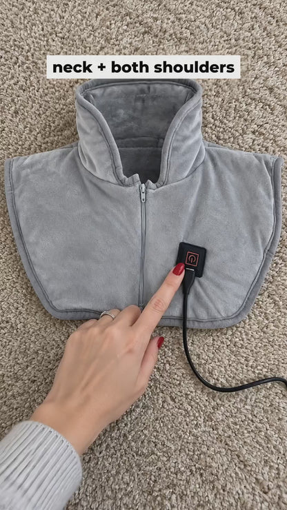 Heated neck and shoulder wrap flat lay video