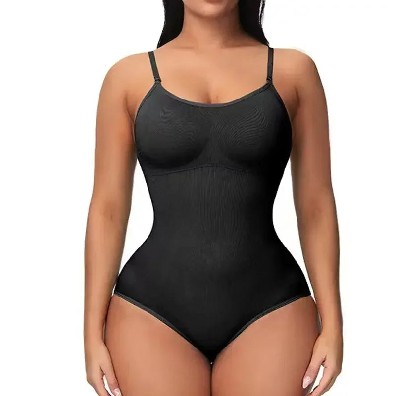 Black seamless sculpting bodysuit