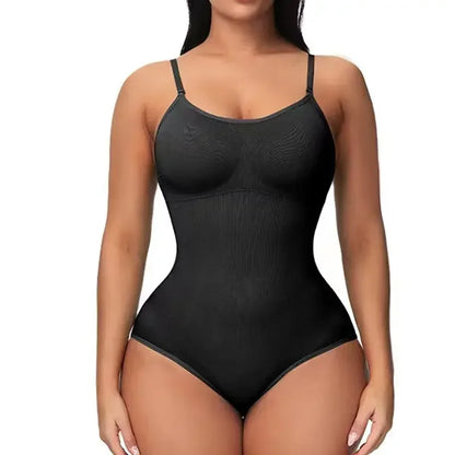 Black seamless sculpting bodysuit
