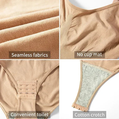 Seamless fabric, snap closure, cotton gusset