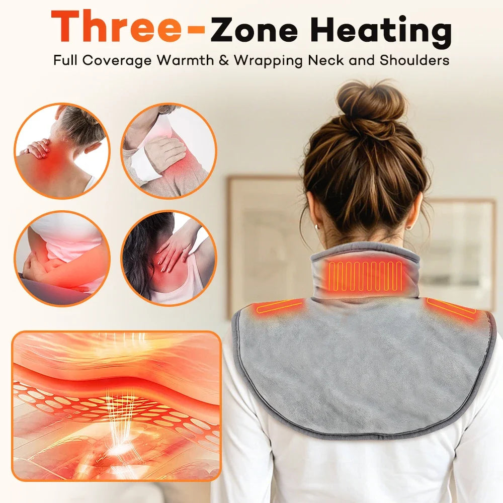 Three-zone heating for neck and both shoulders